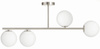 Lampa sufitowa Milano srebrna 4xE14 mleczne kule