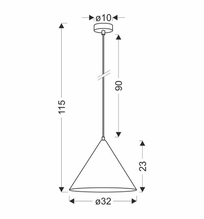 Dunca Lampa Wisząca 32 Czarny 1X40 E27 Klosz Ciemny Orzechowy
