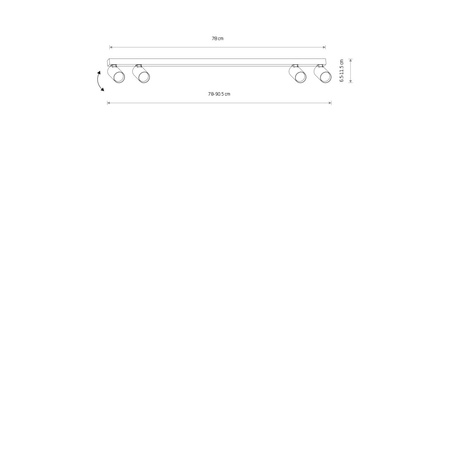 Listwa z regulowanymi reflektorami 4xGU10 FOURTY szara Nowodvorski 11438