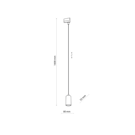 Tk Lighting TRACER TRÓJOBWODOWY TOP BLACK lampa wisząca 1xGU10