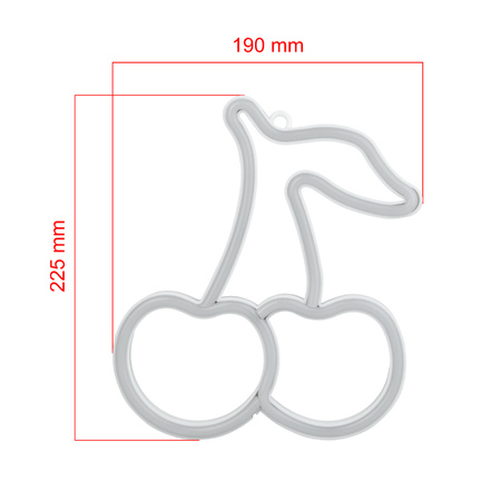 Dekoracja świetlna Neon LED "czereśnia", 19 x 22,5 cm