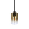 Aspra lampa wisząca czarny 1x60w e27 klosz bursztynowy