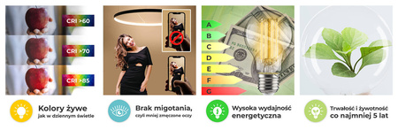 ZESTAW OCZEK OKRĄGŁYCH GU10 3X5W LED ZŁOTY