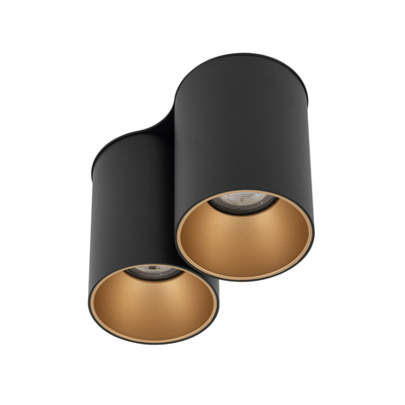 Nowodvorski Lampa punktowa natynkowa podwójna czarno złota EYE TONE 