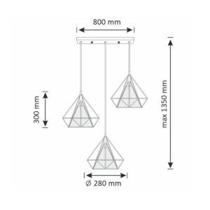 Lampa wisząca     HIRA 3 Gold+White 3xE27