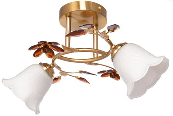 Lampa sufitowa podwójna plafon z kryształkami 2xE27