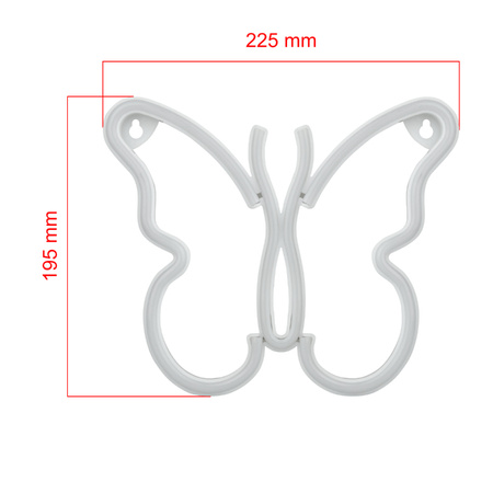 Dekoracja świetlna Neon LED "motyl", 22,5 x 19,5 cm