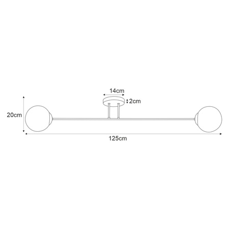 Asymetryczna lampa sufitowa ze złotym podkloszem K-5315 z serii ELMO