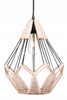 Lampa wisząca Boho metalowa Diament przeplatana sznurem 
