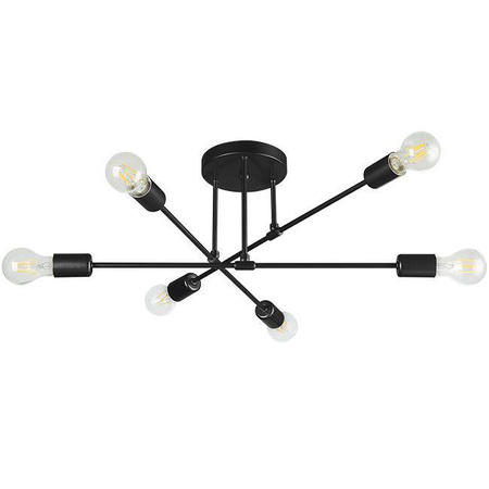 Lampa sufitowa żyrandol Bali 6xE27 LED 70cm czarna