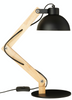 Lampka biurkowa E27 drewniana czarna LOFT