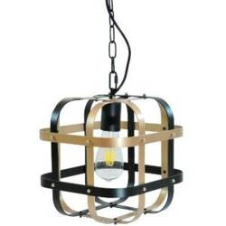 Lampa wisząca KLATKA-1 czarno-złota E27