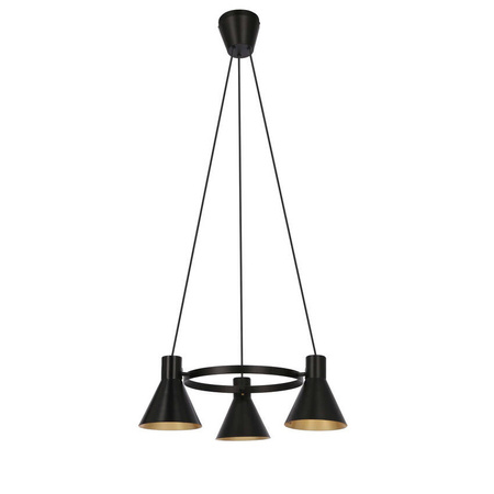 Lampa wisząca czarno-złota matowa sufitowa 3x40W More Candellux 33-71156