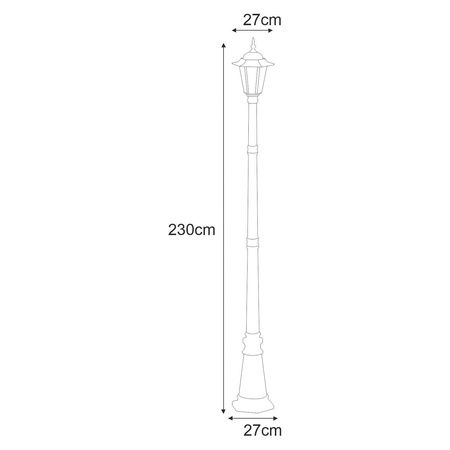 Lampa ogrodowa stojąca K-7064A/1 CZARNY z serii STANDARD