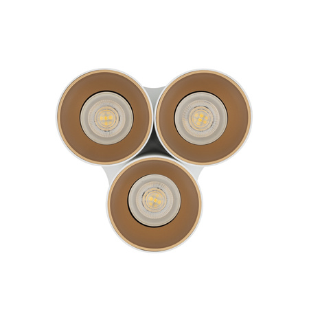 Nowodvorski Lampa punktowa natynkowa potrójna biało złota EYE TONE 