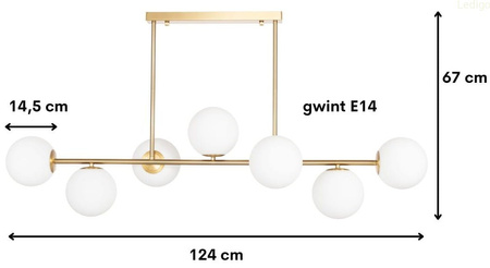 Lampa sufitowa Milano złota 7xE14 mleczne kule EP1C24