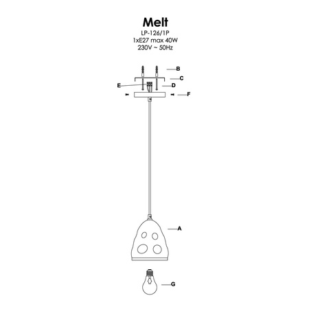 Light prestige Melt 1 wisząca LP-126/1P