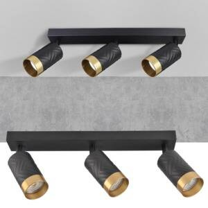 Lampa ścienno-sufitowa ARRAS 3 czarno-złota GU10