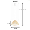Lampa wisząca BOHO bambusowa 28cm TH1B biała