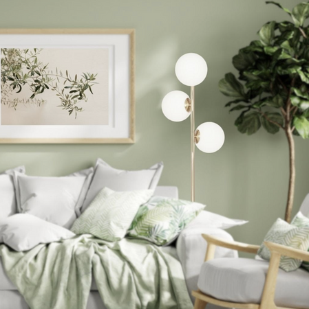Lampa stojąca podłogowa silver białe kule  3xE27 MILANO