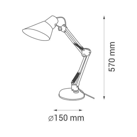 Lampka biurkowa E27 LILLY biała