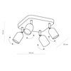 Lampa sufitowa TOP Black/Gold 4xGU10