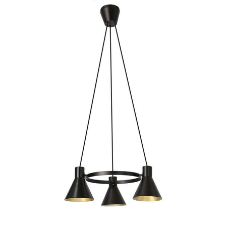 Lampa wisząca czarno-złota matowa sufitowa 3x40W More Candellux 33-71156