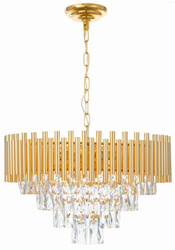 Lampa kryształowa wisząca luksusowa żyrandol Luxury WSC013 złota 9xE14 50cm