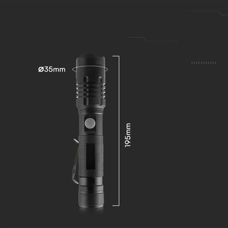 Latarka Ręczna V-TAC LED 10W SMD Ładowanie USB-C IP54 VT-9910 1000lm