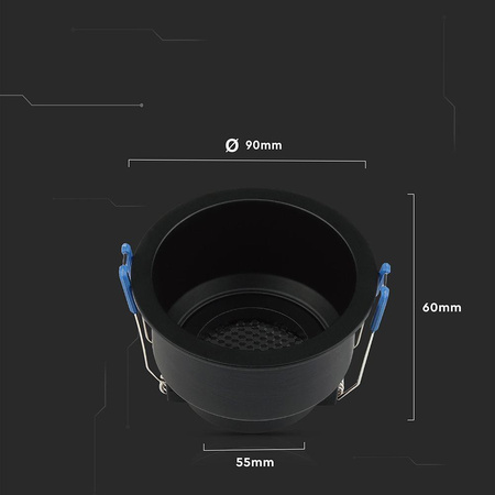 Oczko V-TAC GU10 Hoyne Comb Aluminium Okrągłe Czarne VT-9001RD