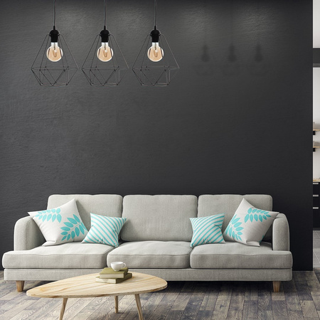 Lampa wisząca BASKET BLACK 3xE27 czarna