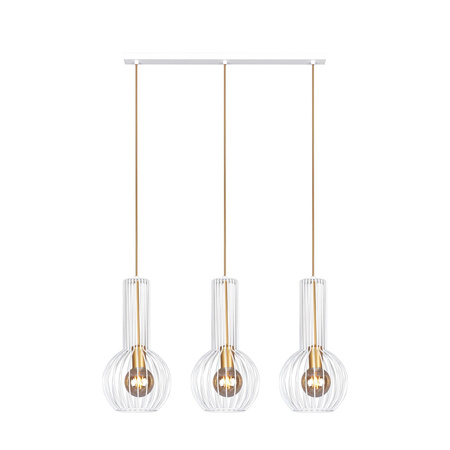 Biała listwa z wiszącymi drucianymi lampami K-4526 z serii ARVI WHITE