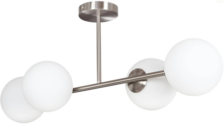 Lampa sufitowa Milano srebrna 4xE14 mleczne kule