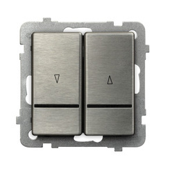 Łącznik żaluzjowy, zwierny, z podświetleniem niebieskim Sonata Stal Inox Ospel