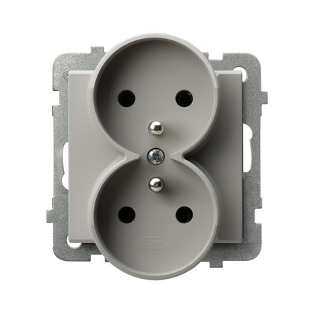 Ospel Sonata Kaszmir Gniazdo podwójne z uziemieniem moduł bez ramki GP-2RRZ/m/82