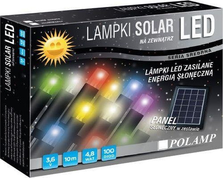 Lampki choinkowe LED BIAŁE CIEPŁE 10m solarne
