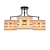 Lampa sufitowa czarny 3xE27 abażur biały + złoty Andy 33-00514