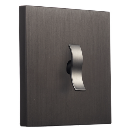 Włącznik podtynkowy krzyżowy TOGGLICA WAVE kwadratowy BRĄZ SZCZOTKOWANY