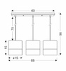 Bianco lampa wisząca biały 3x40W E27 