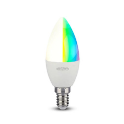 Żarówka LED SMART WiFi V-TAC 4.5W E14 Świeczka TUYA Amazon Alexa Google Home VT-5114 RGB+2700K-6400K 300lm