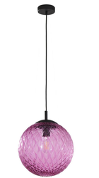 Lampa wisząca CADIX RÓŻOWY E27 szklana kryształowa kula 30cm