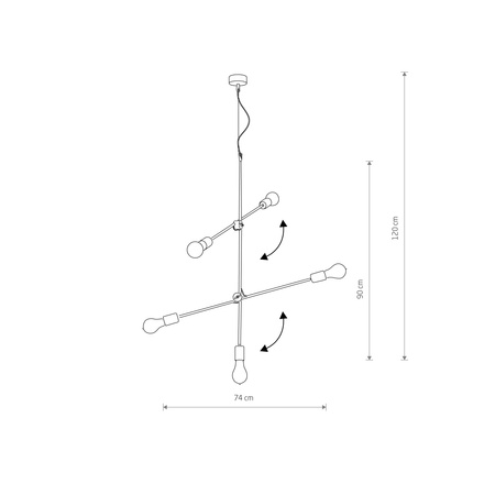 Nowodvorski Lampa wisząca złota STICKS