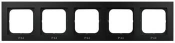 Ramka pięciokrotna do łączników IP-44 Sonata Ospel Czarny Metalik