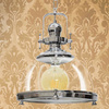 Lampa wisząca LOFT szklana - chrom Vintage kopuła