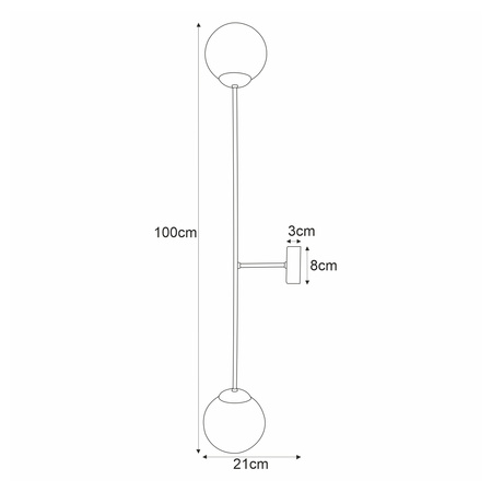Kinkiet ścienny dwupunktowy, złoto-biały K-5407 z serii LUMIA