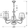 Lampa wisząca BASTONE BLACK / GOLD 6xE14