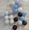 Lampki dekoracyjne COTTON BALLS 20xLED kule fioletowe na baterie 3xAA
