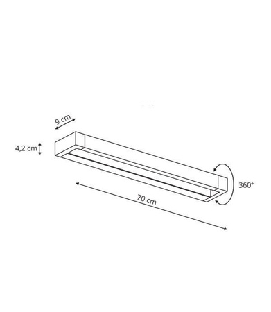 Cargo kinkiet ruchomy biały IP44 LP-1173/1W 20W WH