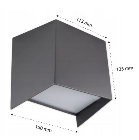 Oprawa architektoniczna Hugo LED 4W szara