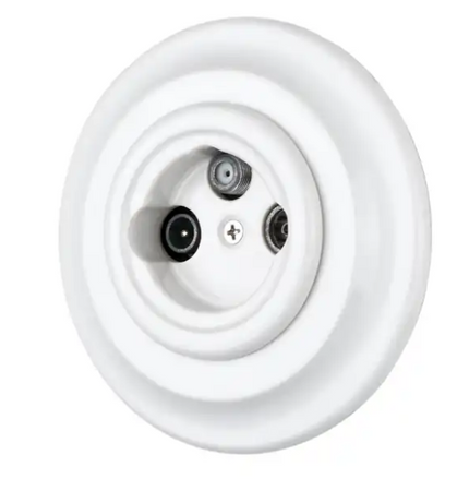 Gniazdo ceramiczne antenowe TV-SAT białe bez ramki